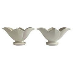 Lotus-Vasen aus Fulham-Keramik, Paar