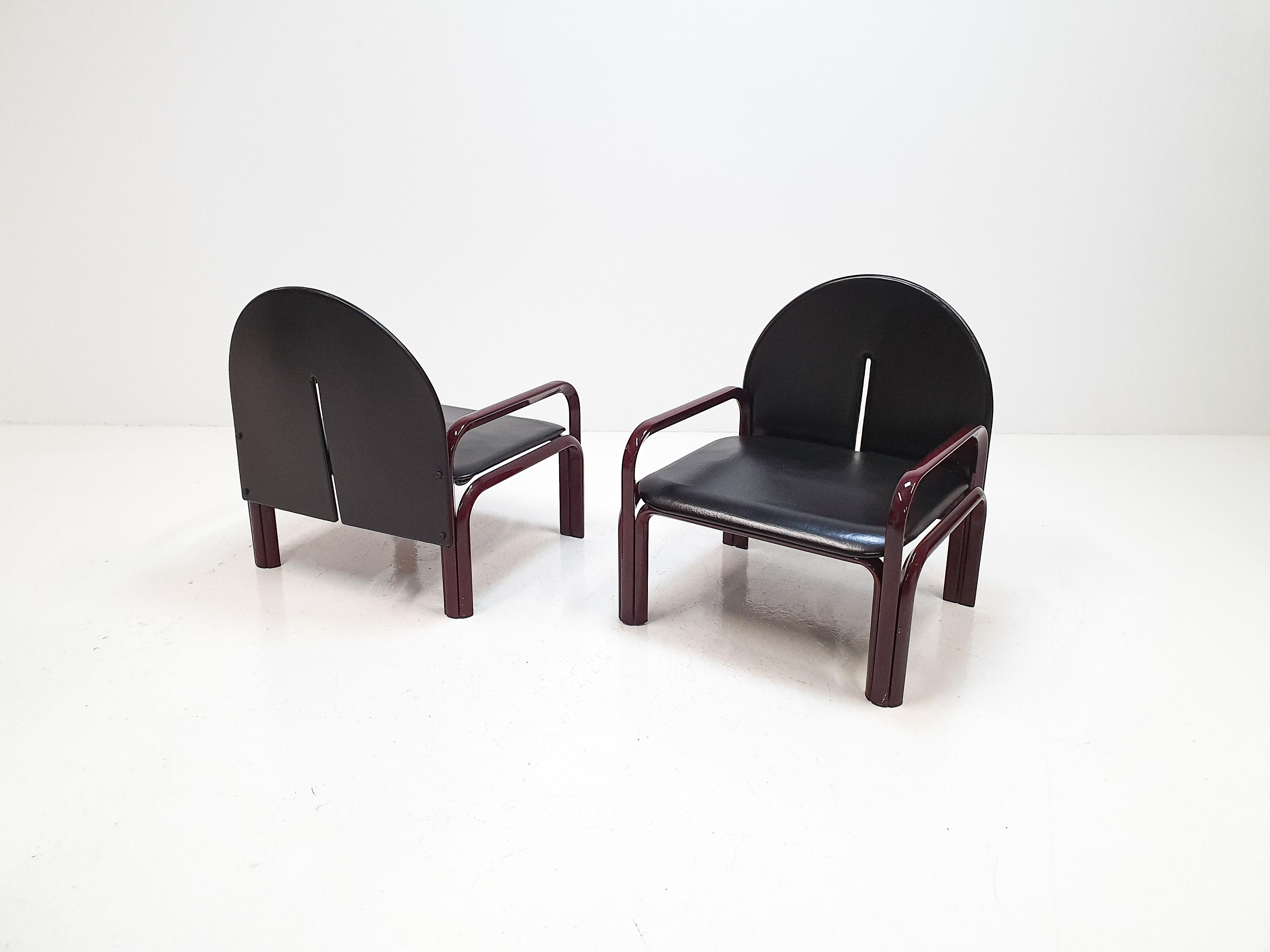 Post-Modern Pair of Gae Aulenti '54 L' Armchairs for Knoll International, 1976