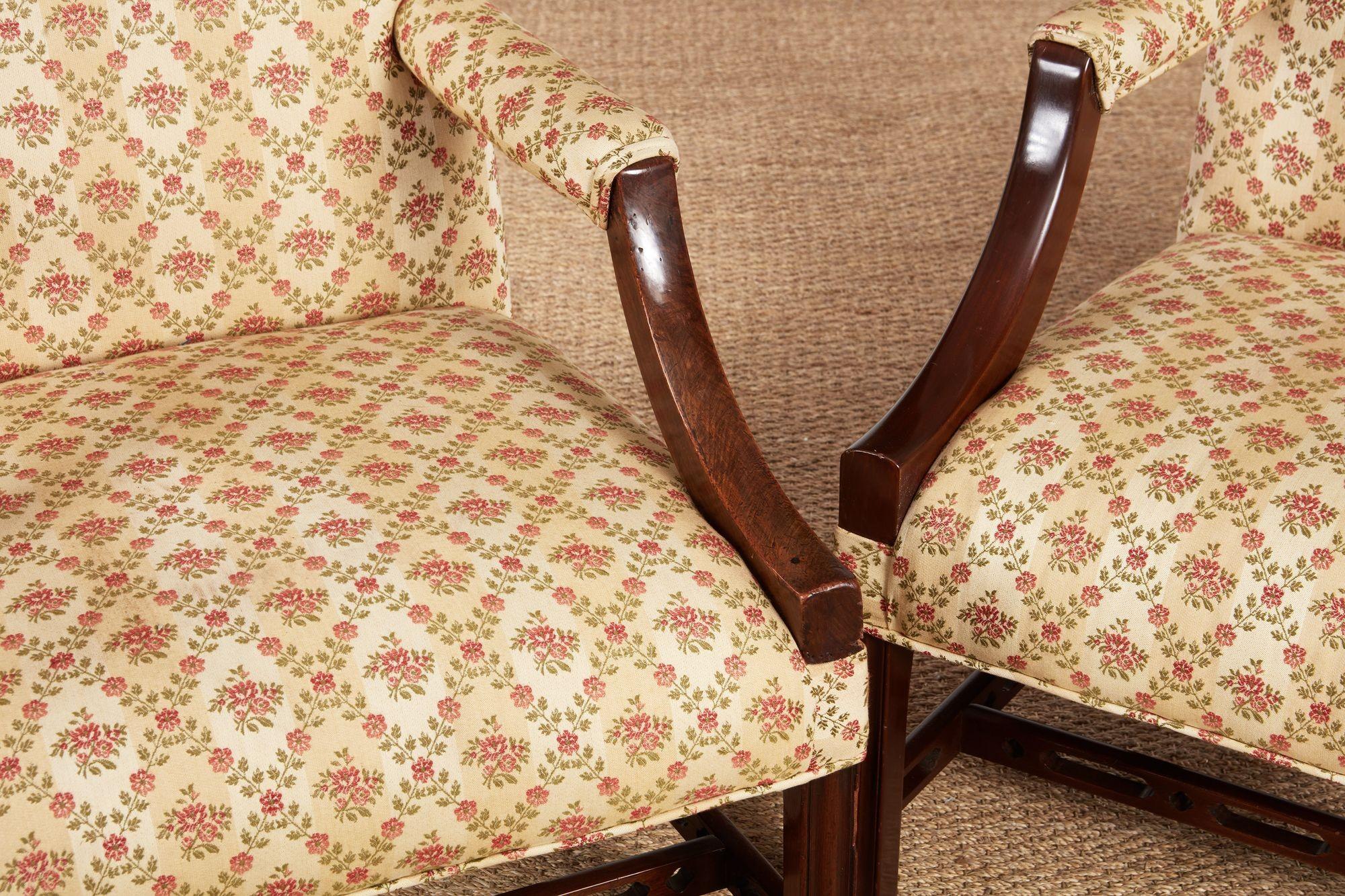 Mahogany A Pair of Gainsborough Armchairs For Sale