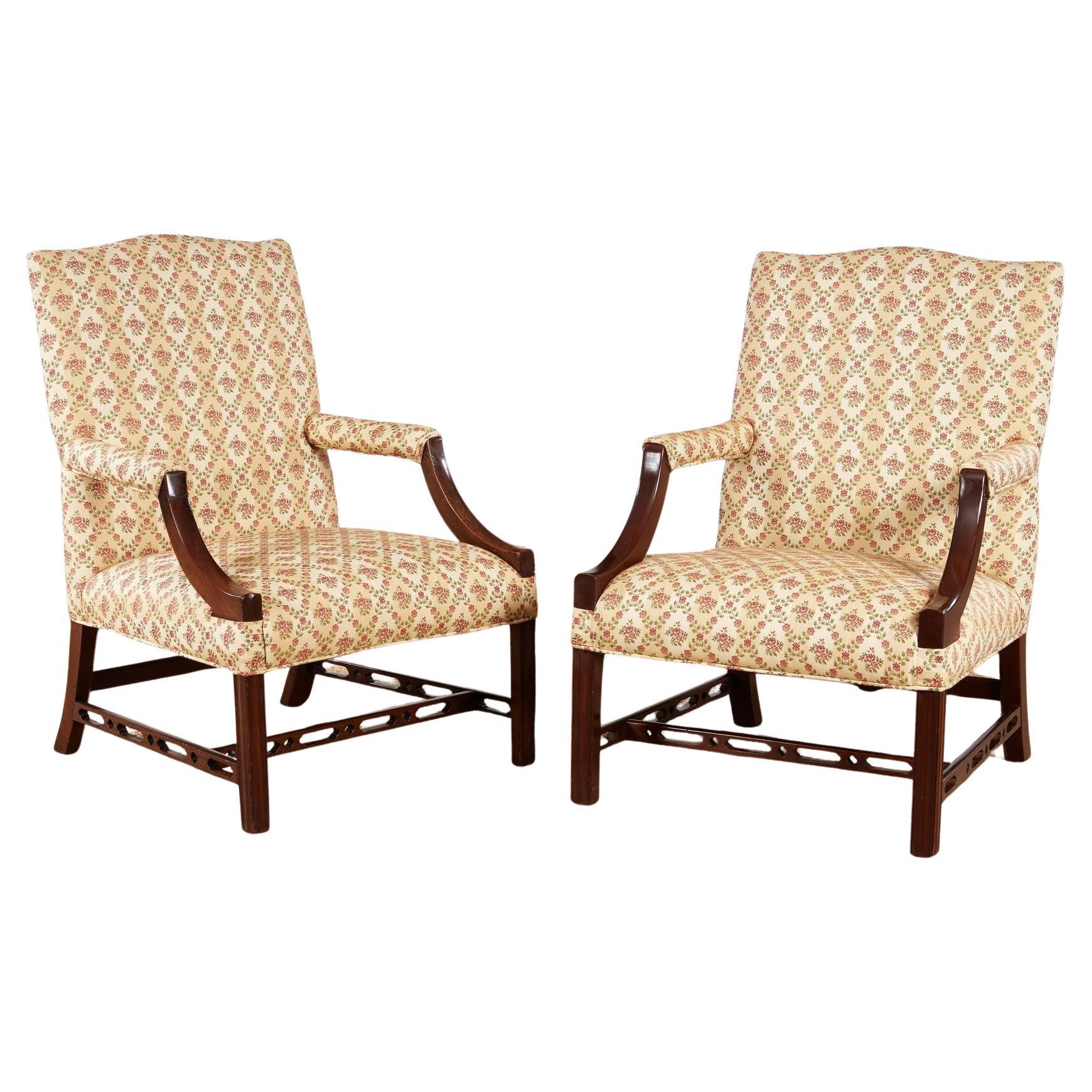 A Pair of Gainsborough Armchairs For Sale