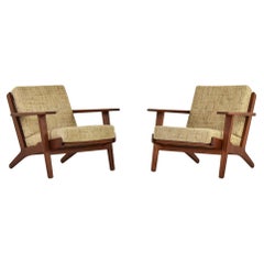 Vintage Pair of GE-290 Easy Chairs by Hans Wegner for GETAMA, Denmark, 1953