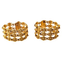 Coppia di bracciali Pinchbeck autentici con smalto, 1790 ca.