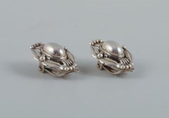 A pair of Georg Jensen ear clips in sterling silver.