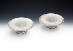 Pair of George I Tazzas Made in London in 1725 by William Darker