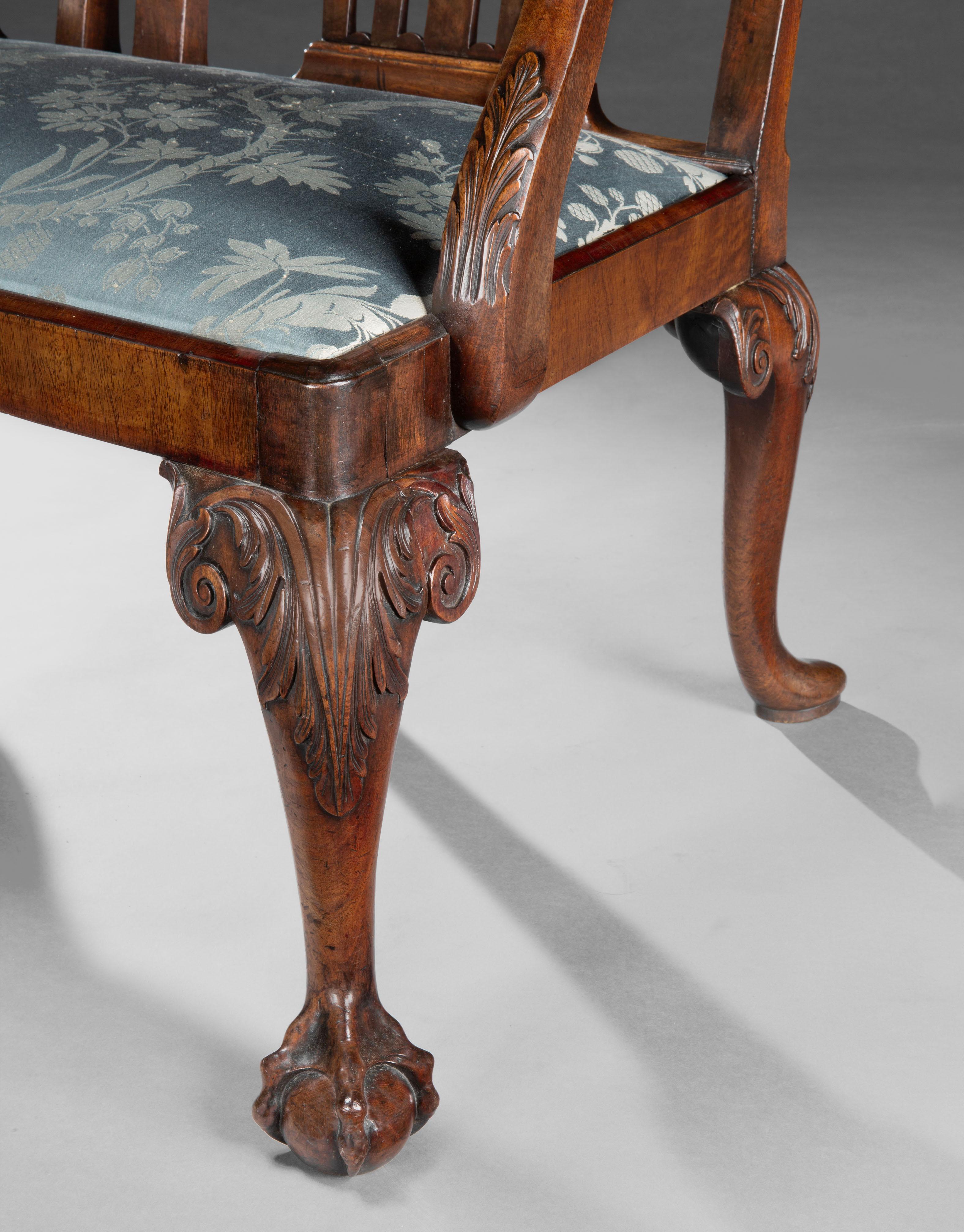 Carved A Pair Of George III Chair Back Settees For Sale