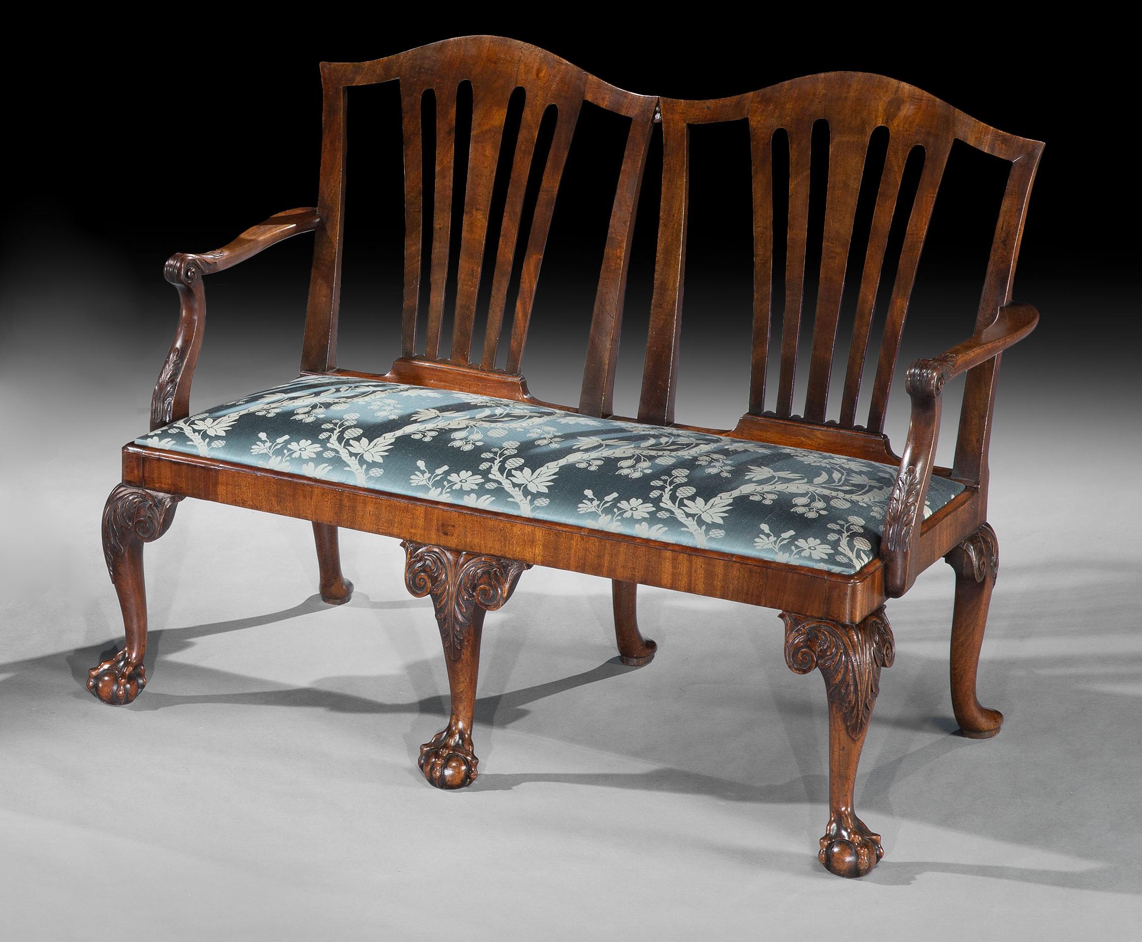 Mid-18th Century A Pair Of George III Chair Back Settees For Sale