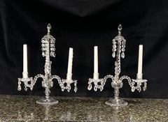 Pair of George III Cut Glass Girandoles
