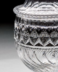 A Pair Of George III Cut Glass Urns & Covers Of Exceptional Size & Quality