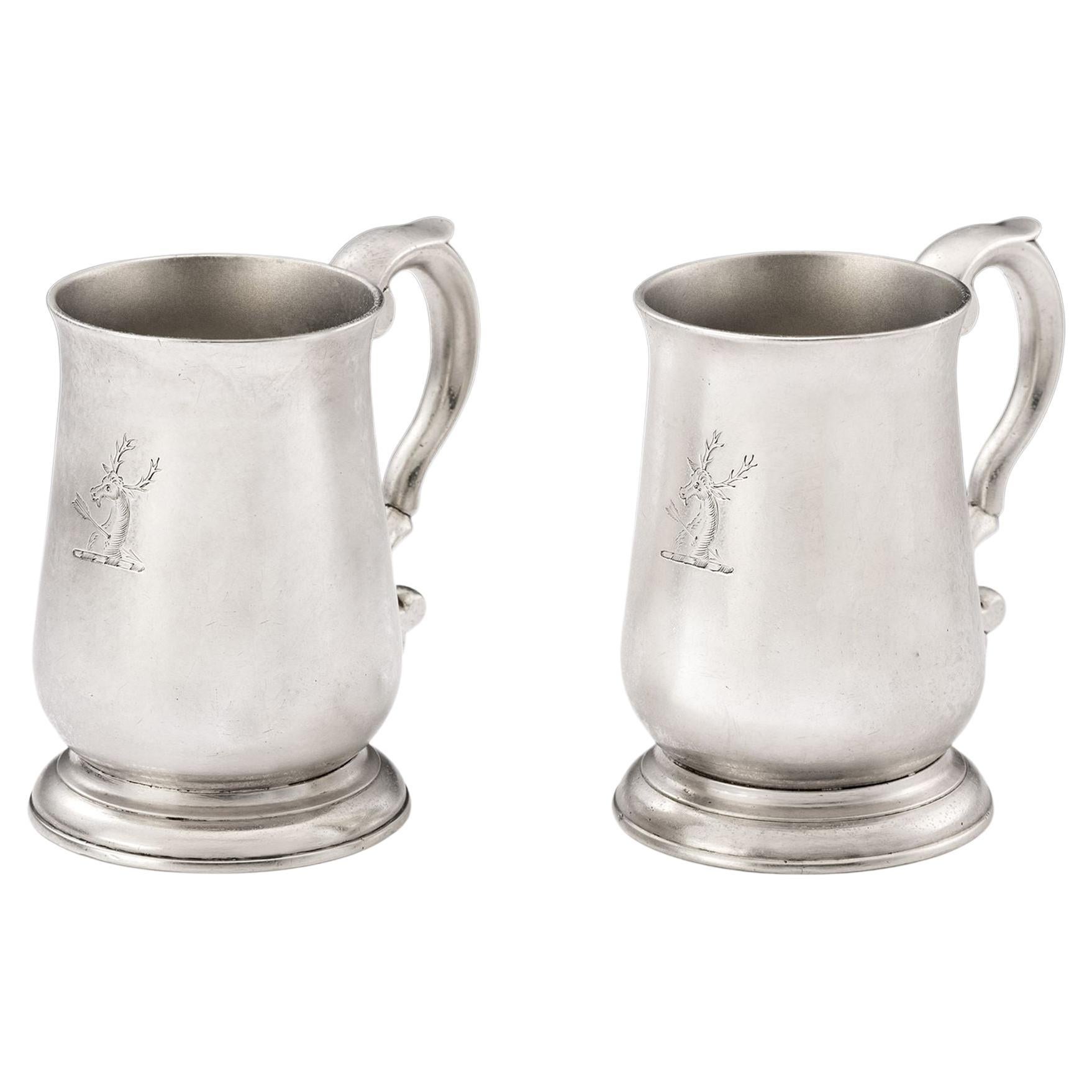 Pair of George III Drinking Mugs, Chester, 1765 by Richard Richardson II For Sale