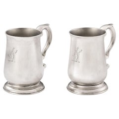 Antique Pair of George III Drinking Mugs, Chester, 1765 by Richard Richardson II