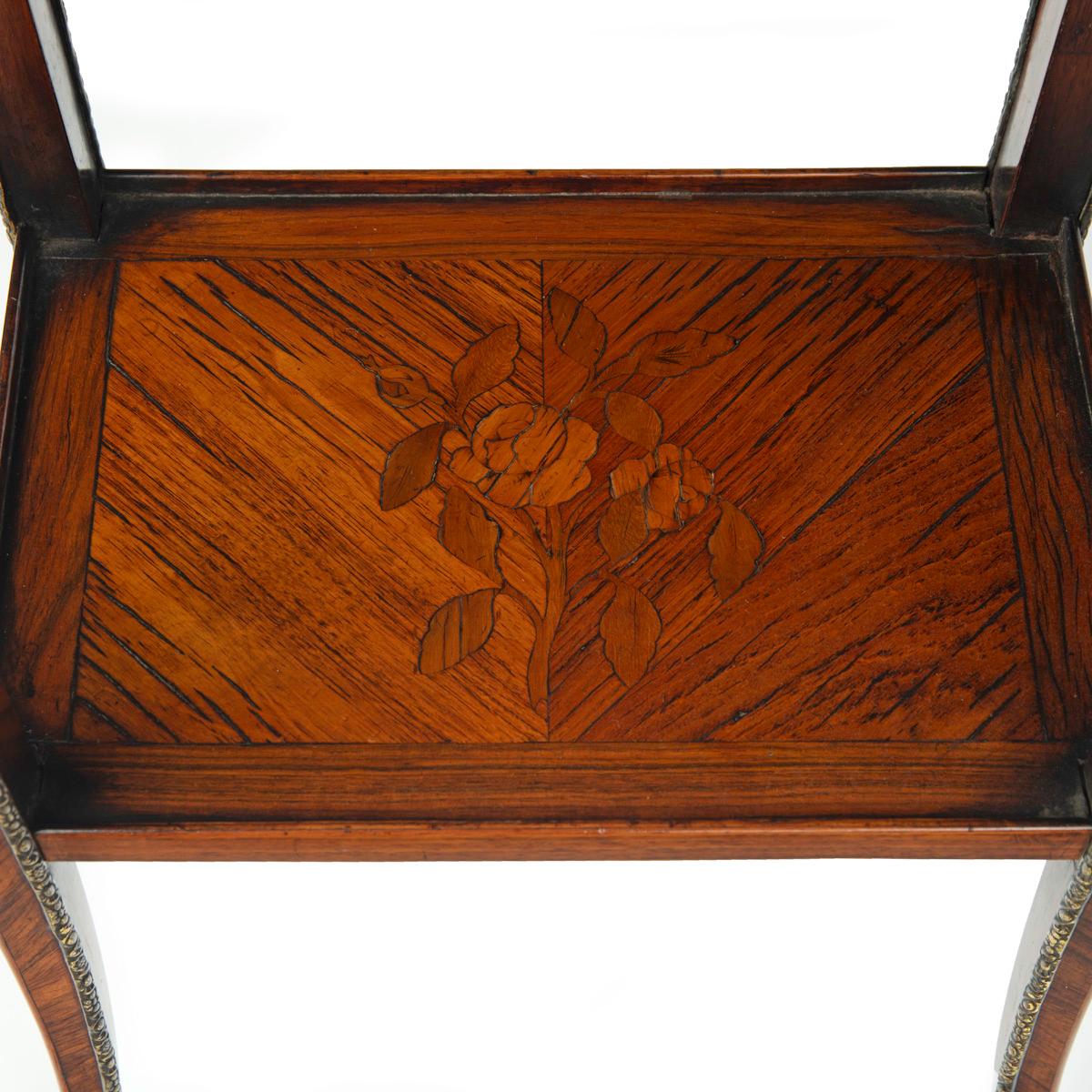 A pair of George III marquetry tables in the French taste For Sale 3