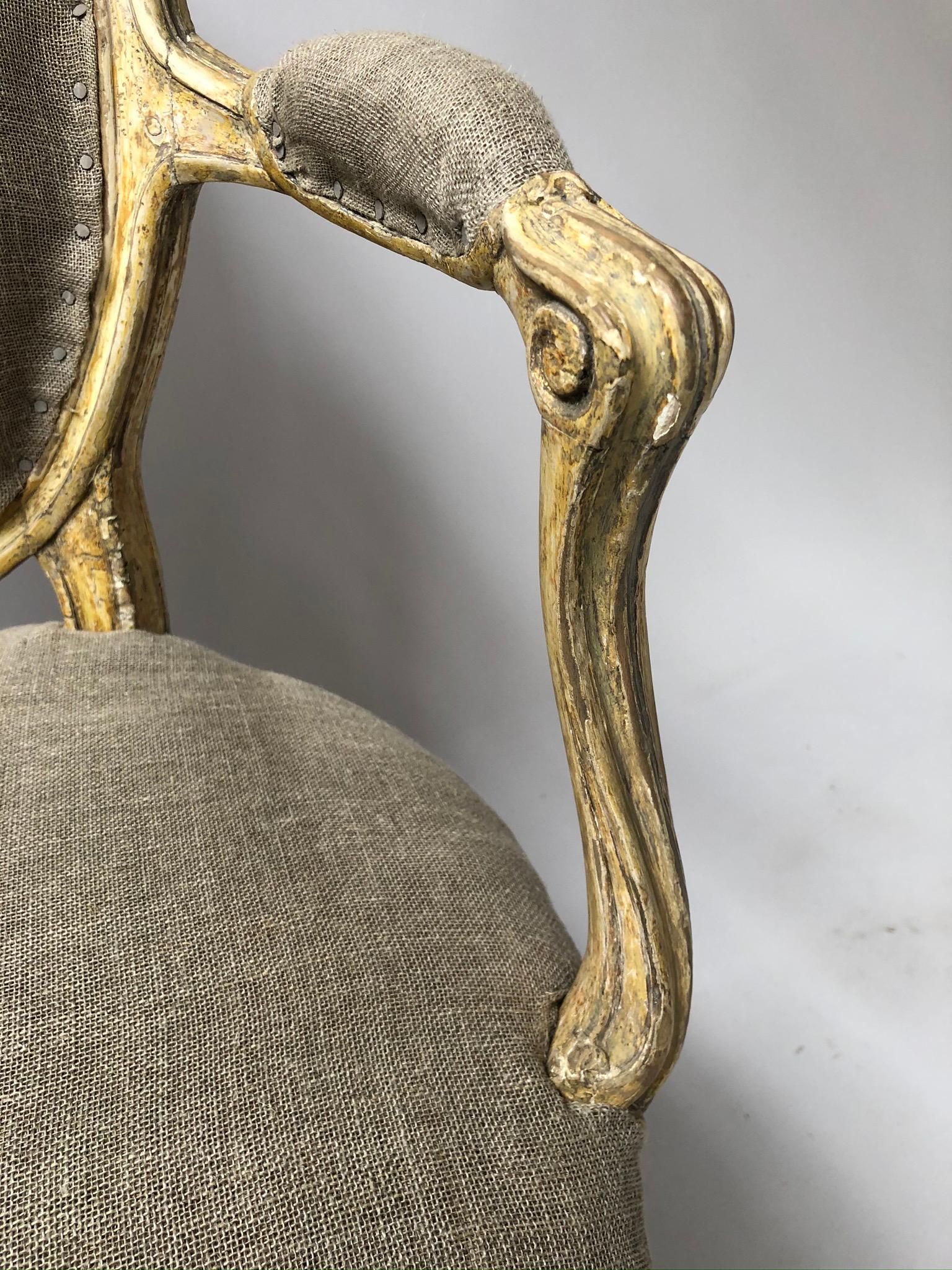 Pair of George III Parcel-Gilt Armchairs in the Manner of John Linnell For Sale 4