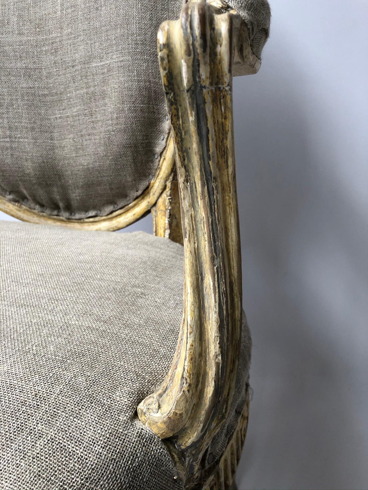 Pair of George III Parcel-Gilt Armchairs in the Manner of John Linnell For Sale 6