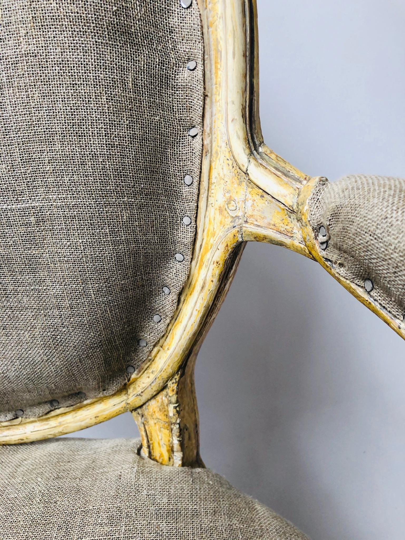 Pair of George III Parcel-Gilt Armchairs in the Manner of John Linnell For Sale 1