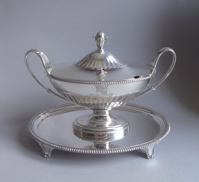 English Pair of George III Salvers/Stands Made in London in 1810 by William Frisbee For Sale