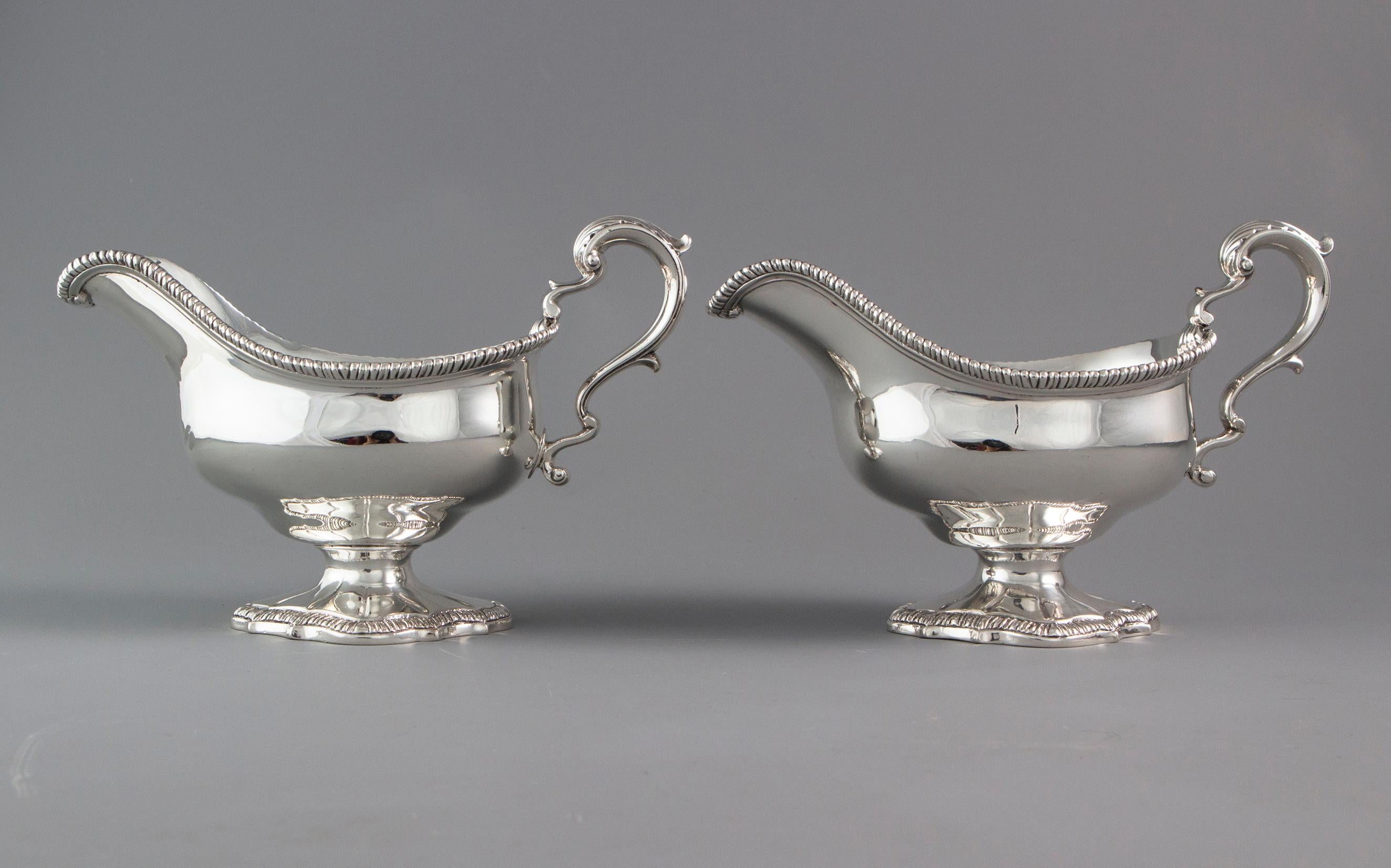 British Pair of George III Silver Sauce Boats, London, 1761