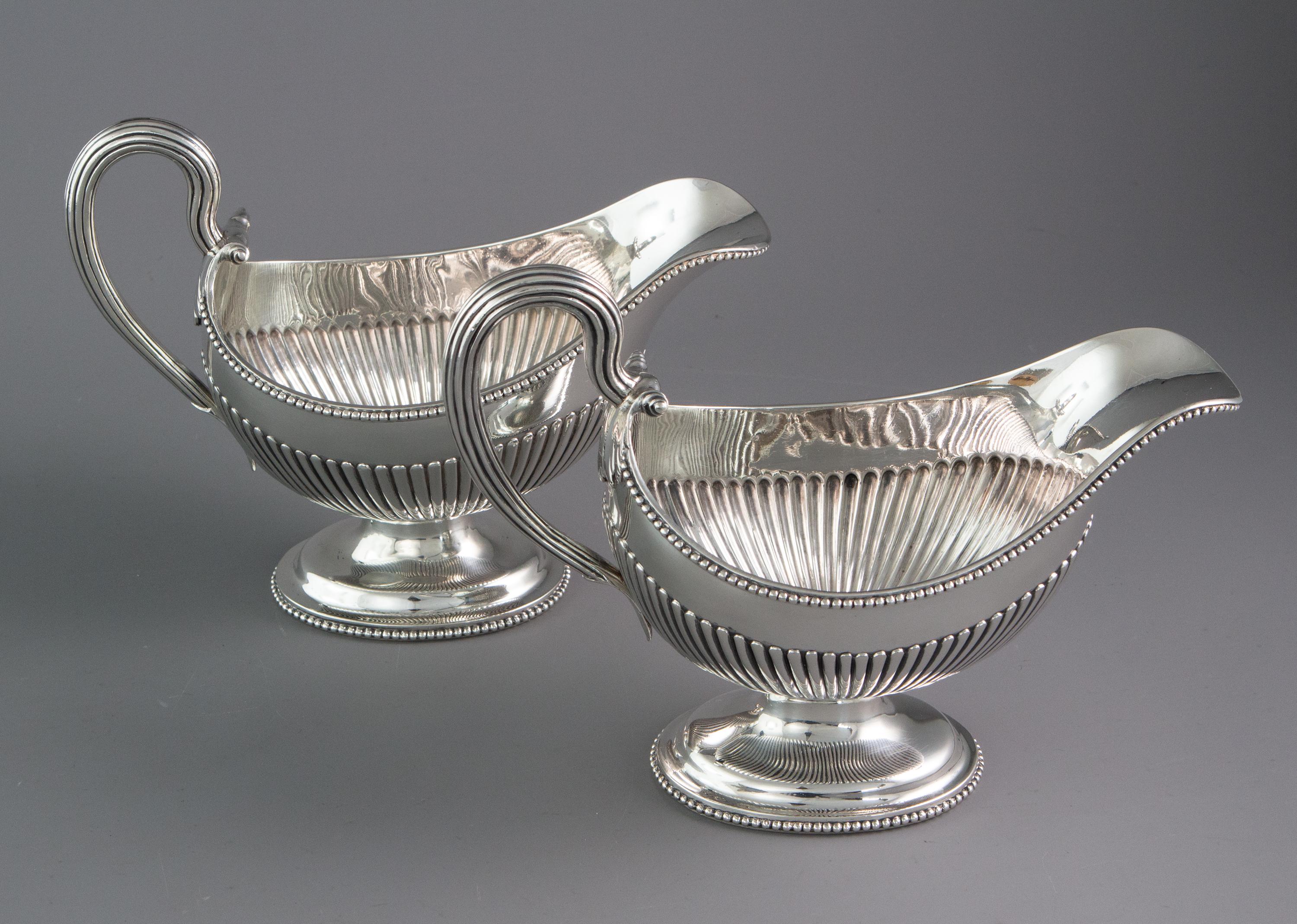 British Pair of George III Silver Sauce Boats, London, 1777