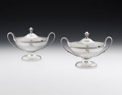 Pair of George III Silver Sauce Tureens, London, 1793, Wakelin & Taylor