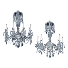 A Pair of George III Style Crystal Chandeliers