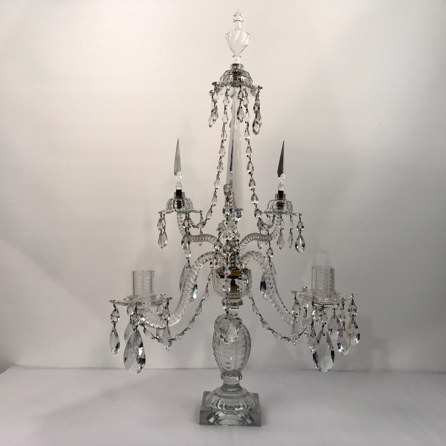 Hand-Crafted English George III Period Pair of Candelabra by William Parker, For Sale