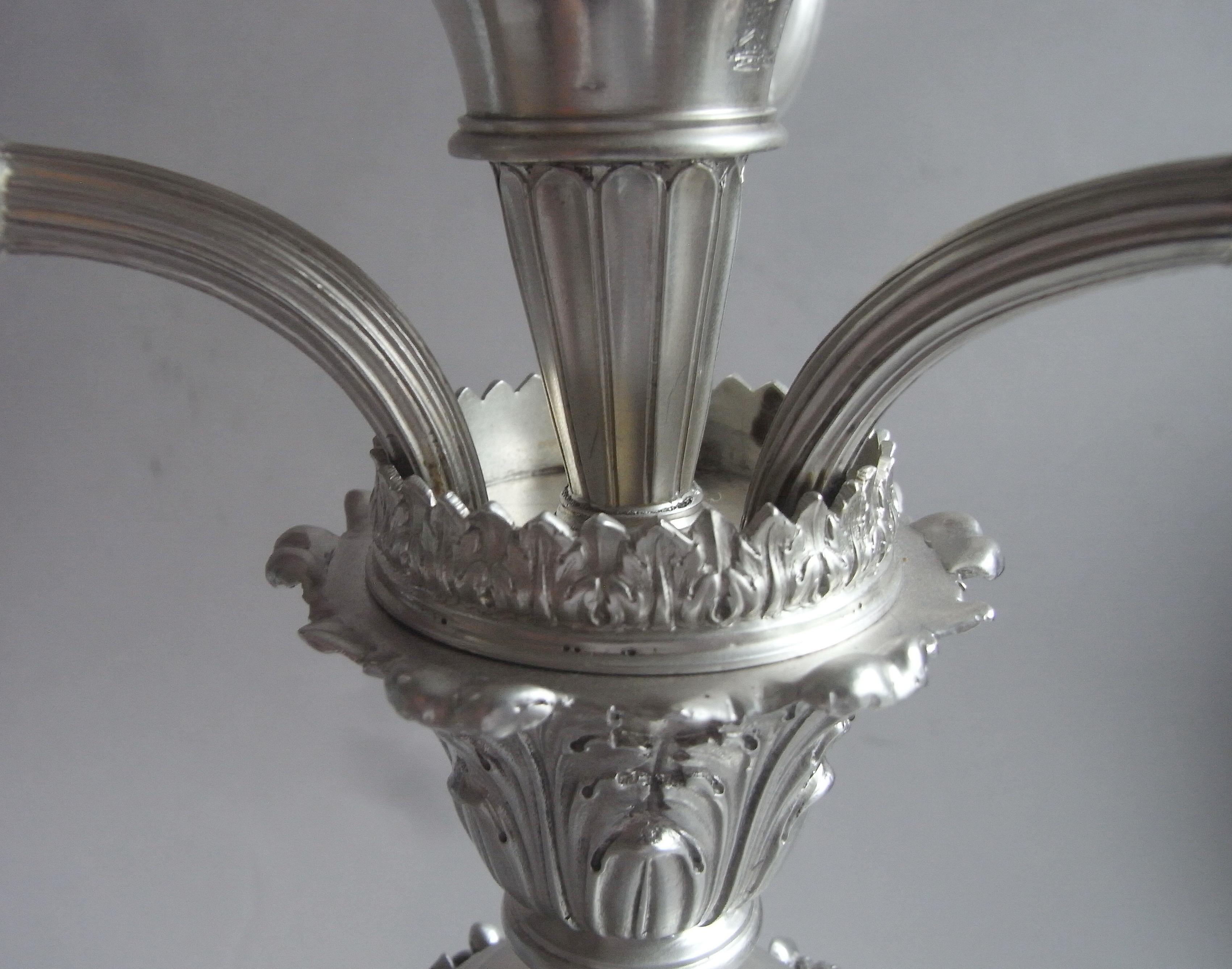 Pair of George IV Cast Candelabra Made in London in 1825-1826 by Benjamin Smith 3
