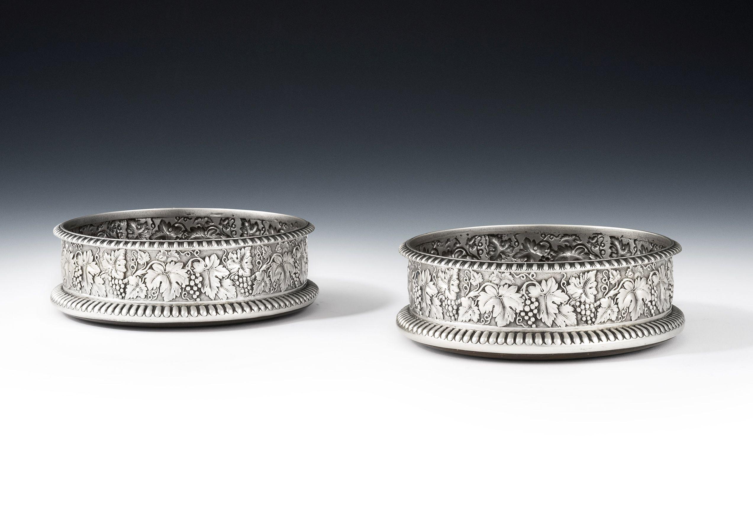 An Important pair of George IV Magnum Wine Coolers made in Glasgow in 1823 by Robert Gray & Son.
As you will appreciate, Scottish Wine Coasters are extremely rare, however magnum wine coasters are of museum rarity. These coasters are of a circular