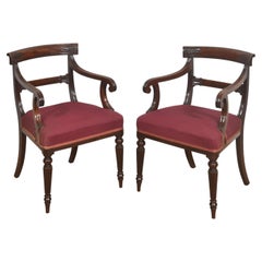 A Pair Of George IV Mahogany Armchairs