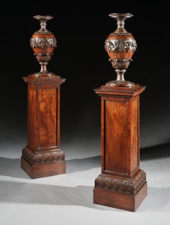 Pair of George IV Mahogany Torcheres