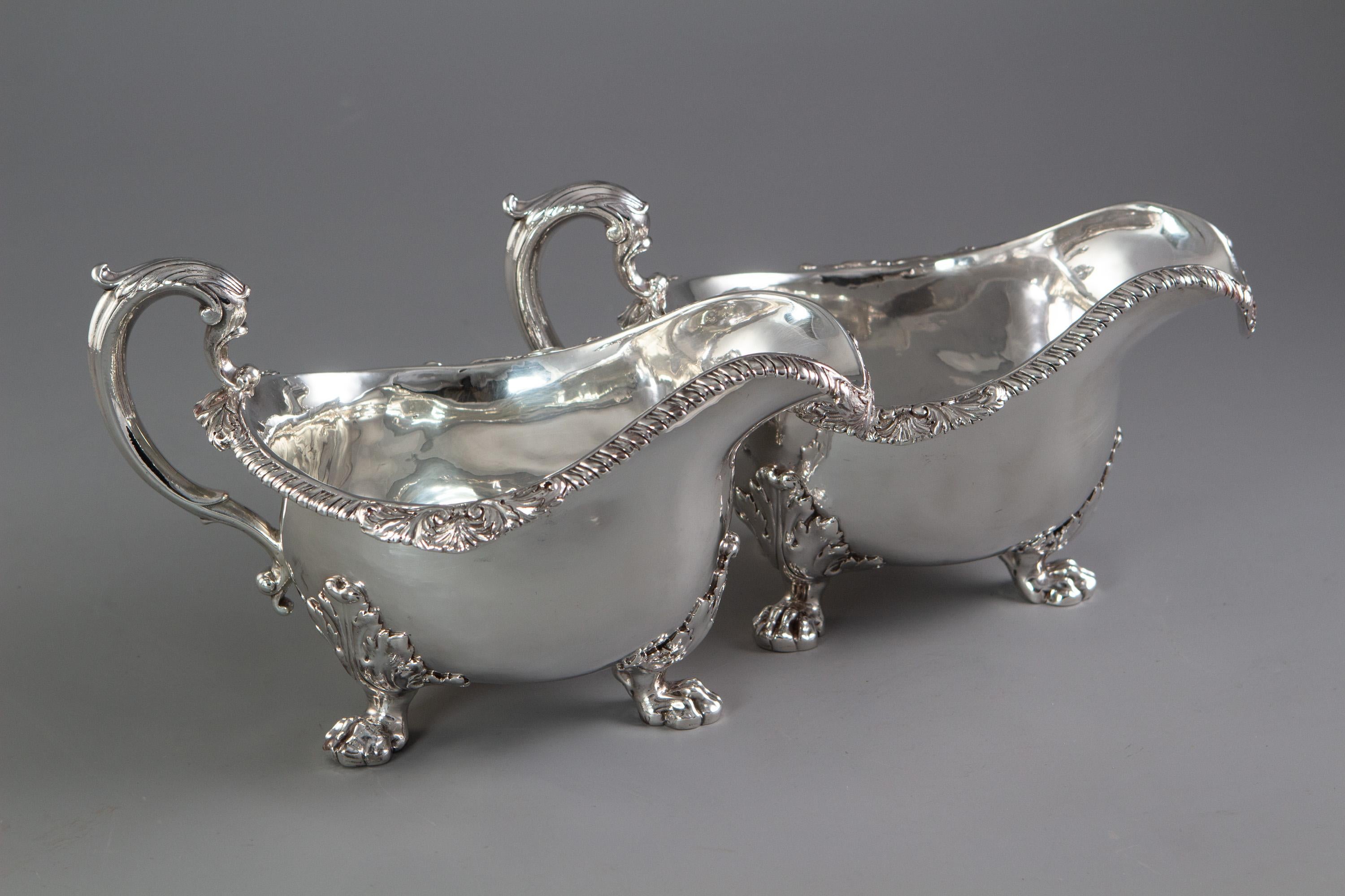 Pair of George IV Silver Sauce Boats, London 1820 by Paul Storr 7