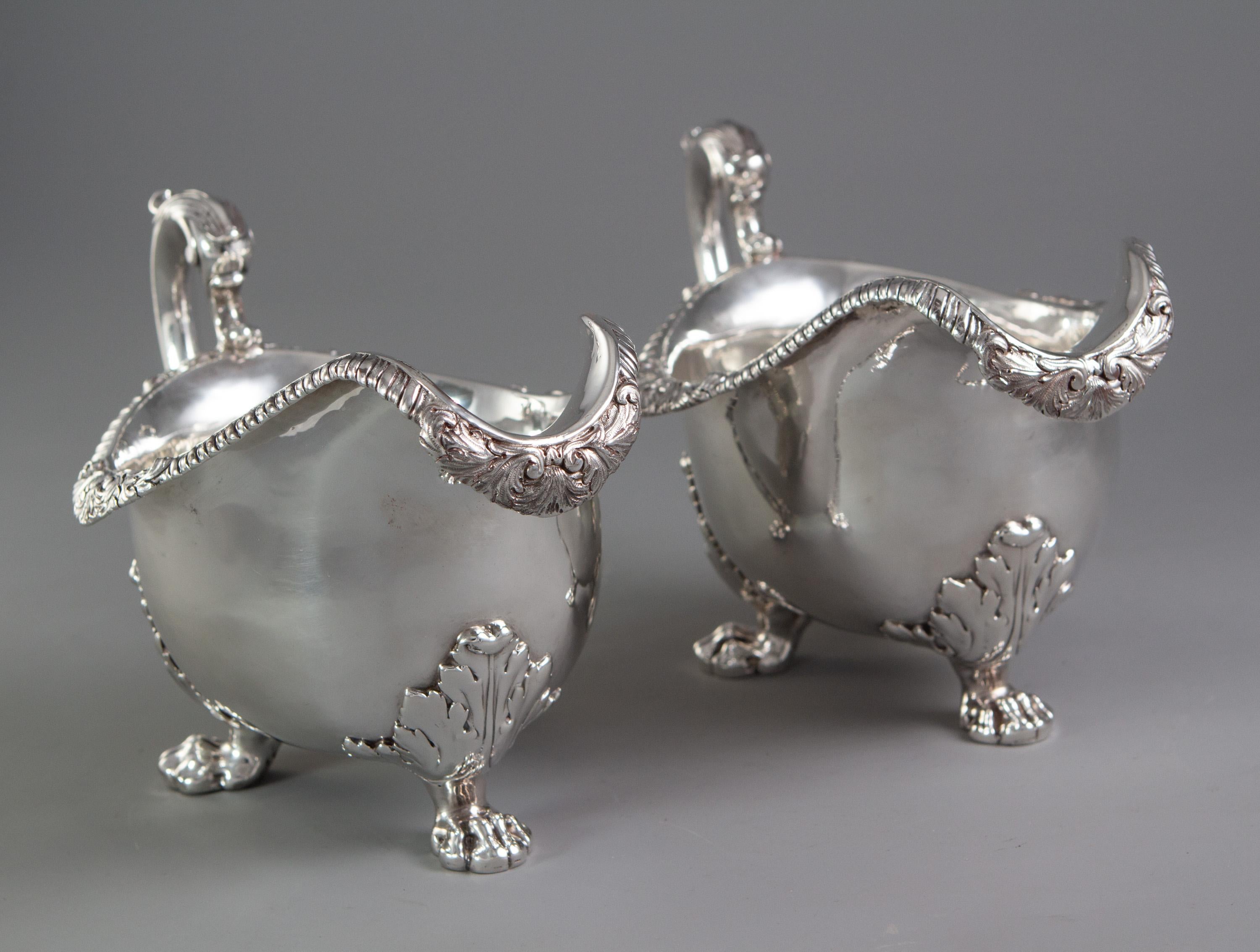 George III Pair of George IV Silver Sauce Boats, London 1820 by Paul Storr