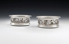 Pair of George IV Wine Coasters, Sheffield, 1821 by Smith, Tate, Nicolson