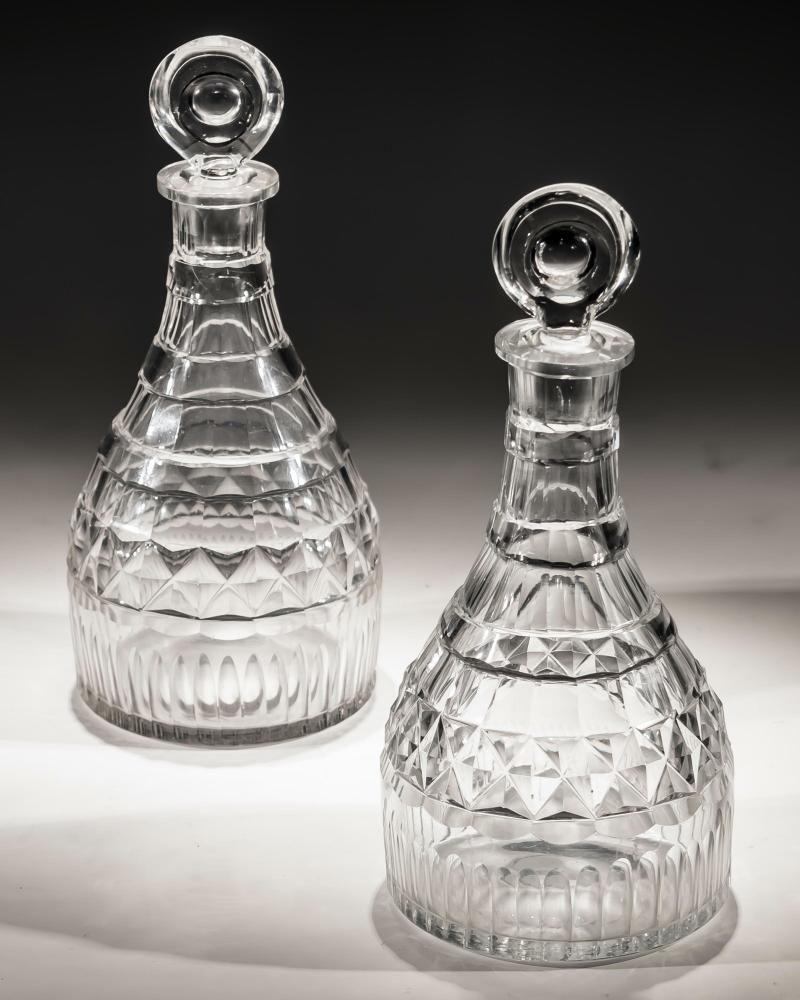 Early 19th Century Pair of Georgian Period Spirit Decanters For Sale