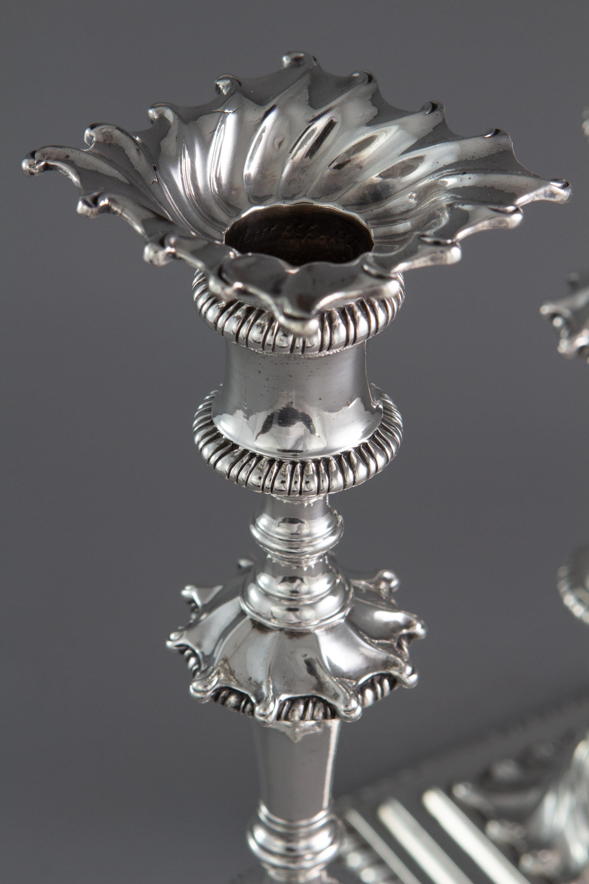 Pair of Georgian Silver Candlesticks London 1766/7 by Ebenezer Coker 7