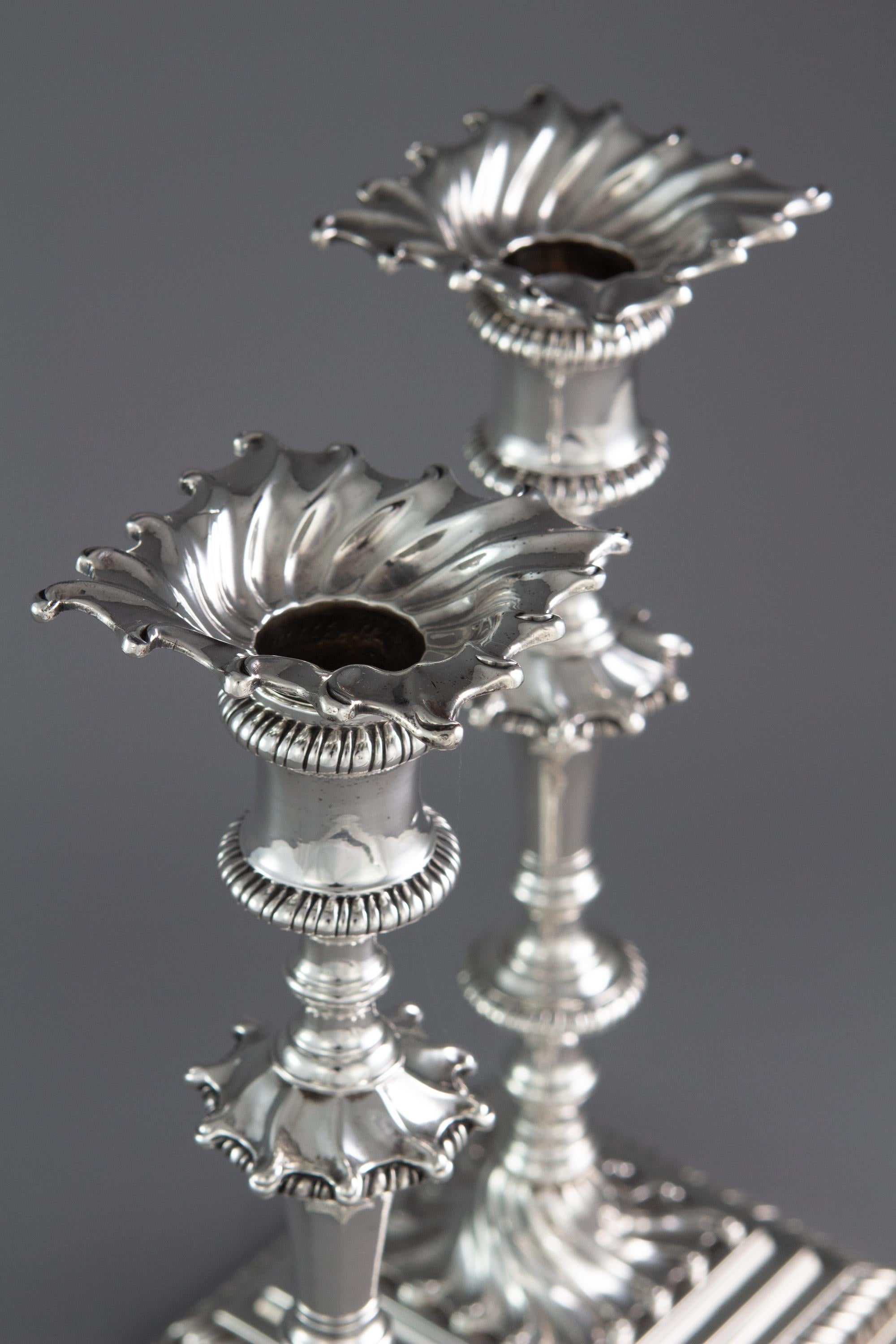 Pair of Georgian Silver Candlesticks London 1766/7 by Ebenezer Coker In Good Condition In Cornwall, GB
