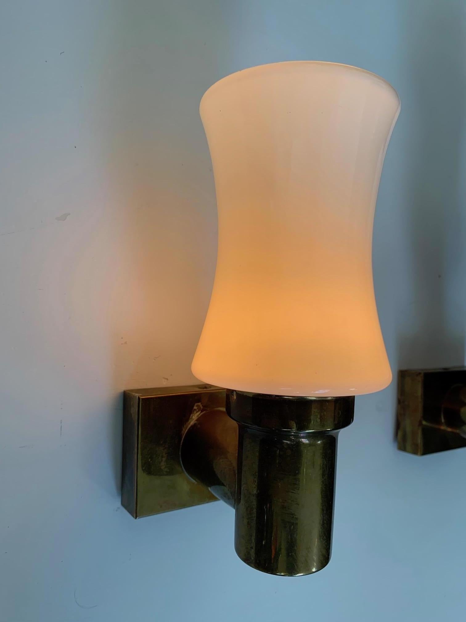 Pair of German Brass Sconces, circa 1950s 2