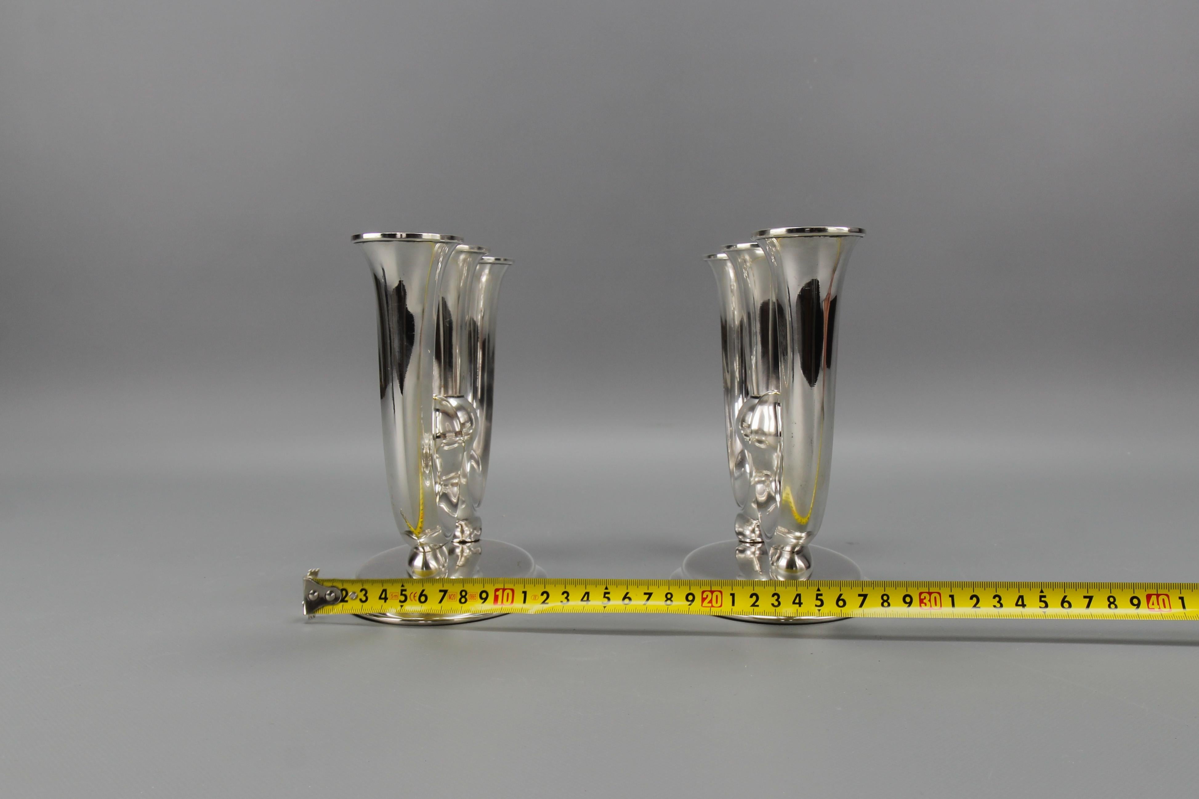 Pair of German WMF Art Deco Three-Arm Candle Holders For Sale 10