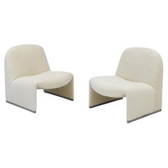 Pair of Giancarlo Piretti “Alky” Chairs in Fluffy Pierre Frey, Artifort, 1970s
