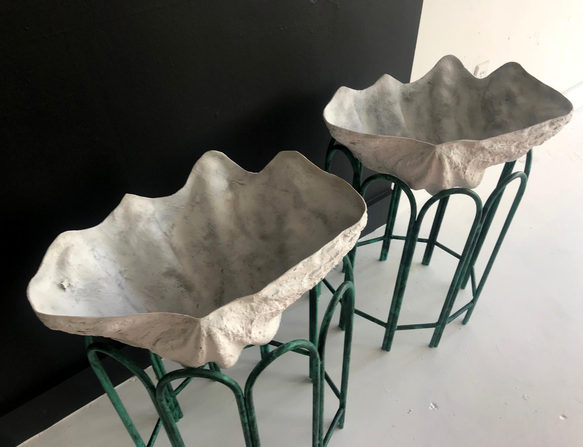 Late 20th Century A Pair of Giant Clam Shell Jardinières or Tables by Tony Duquette