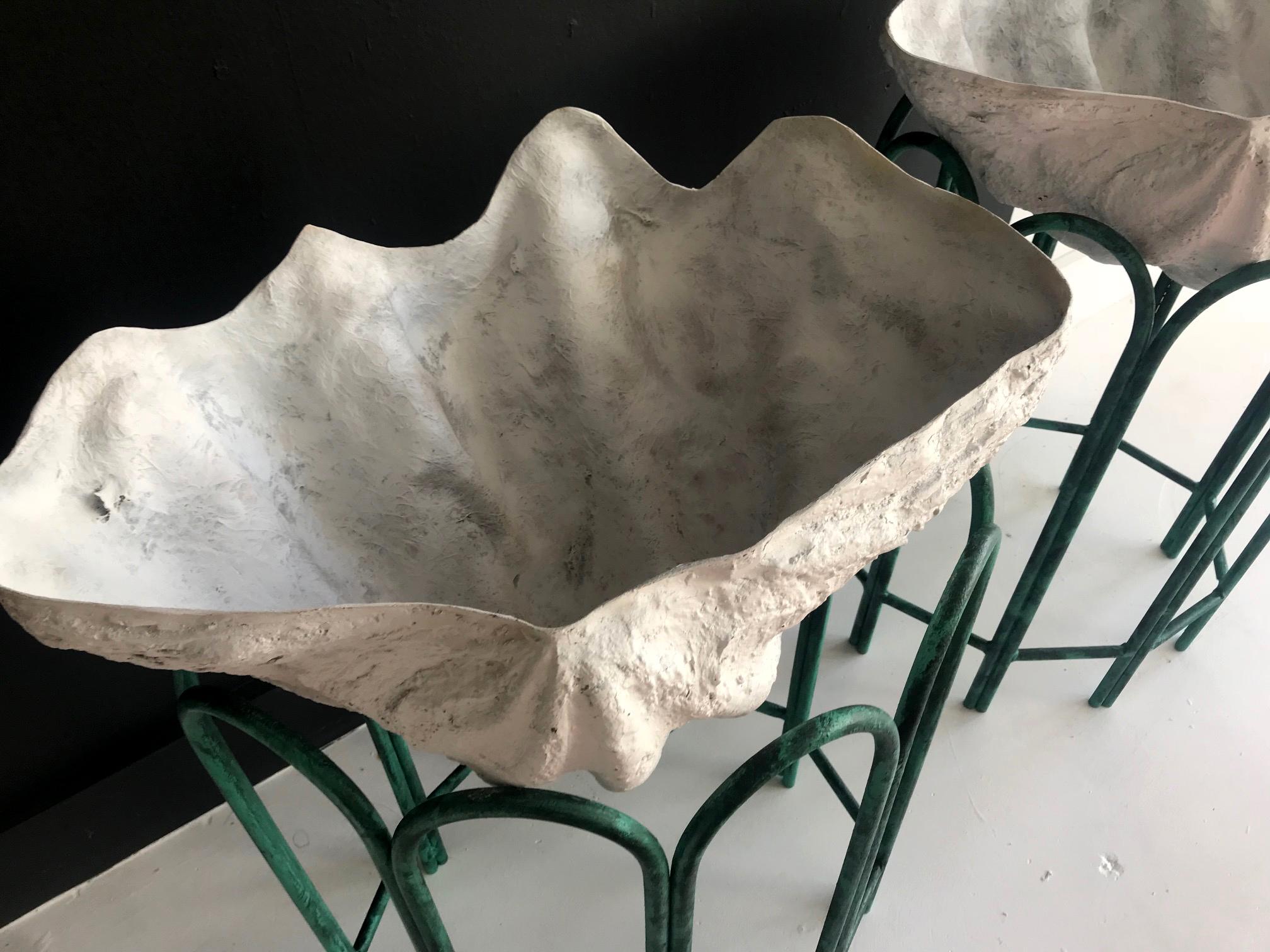 A Pair of Giant Clam Shell Jardinières or Tables by Tony Duquette 2