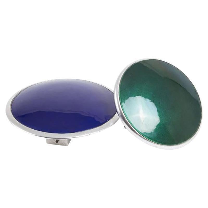 Austrian A Pair of Giant Enameled Door Handles by Hagenauer Workshop Austria, circa 1960s