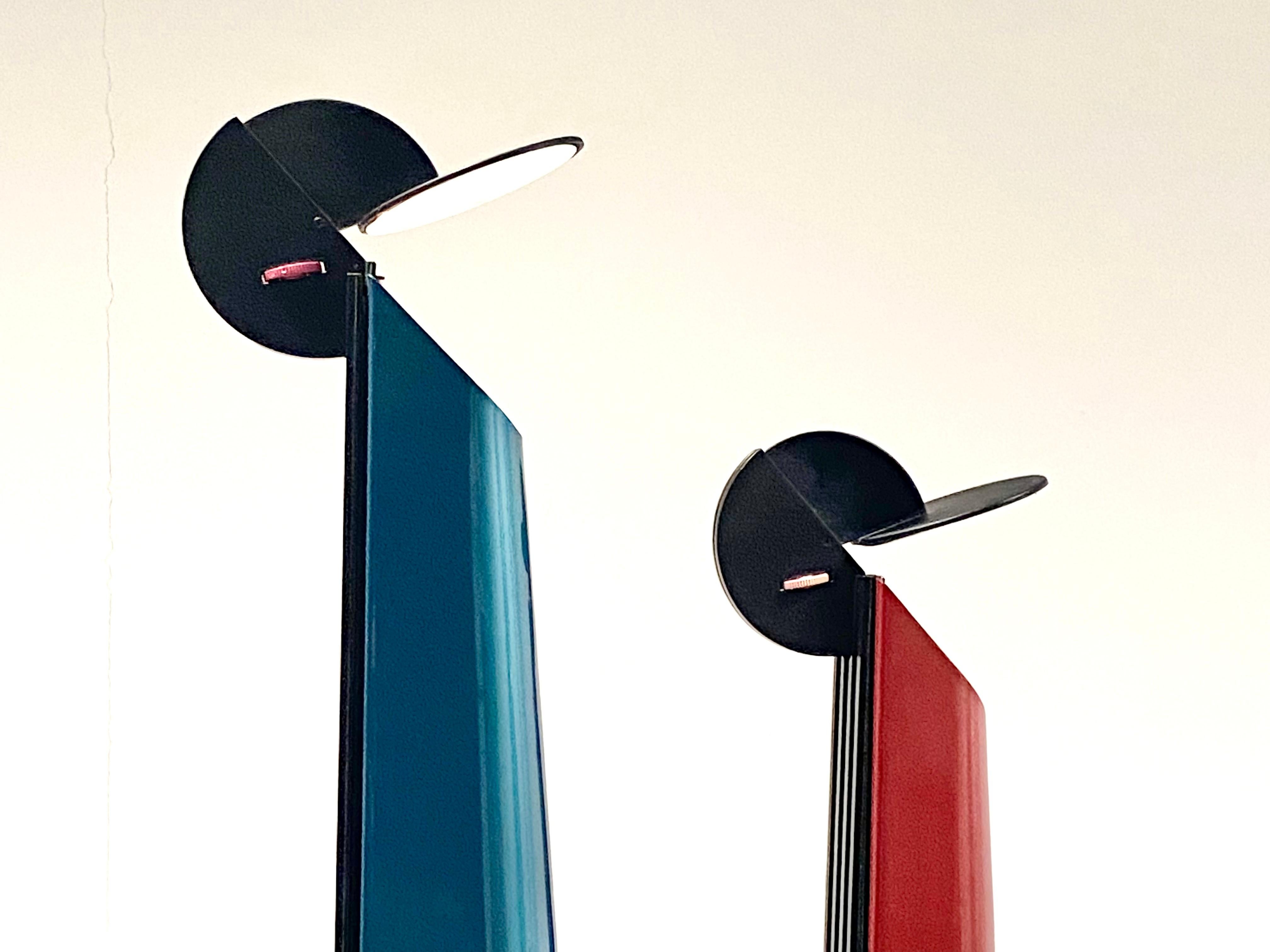 Acier Paire de lampes Gibigiana, conçues par Achille Castiglioni pour Flos, Italie 1980 en vente
