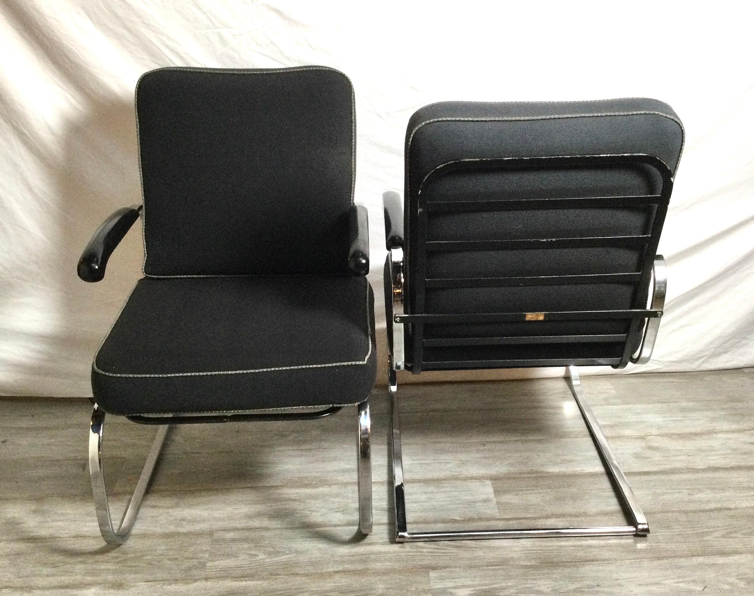 Art Deco Pair of Gilbert Rohde Designs Armchairs