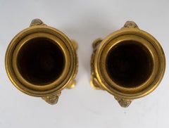 A Pair of Gilt Bronze and Cloisonné Enamel Candlesticks, Napoleon III Period.