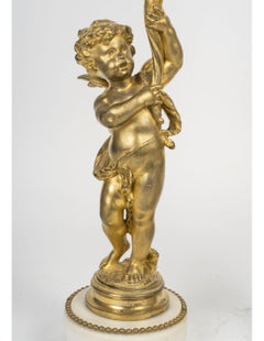 A Pair of Gilt Bronze and Crystal Cornet Vases, 19th Century.