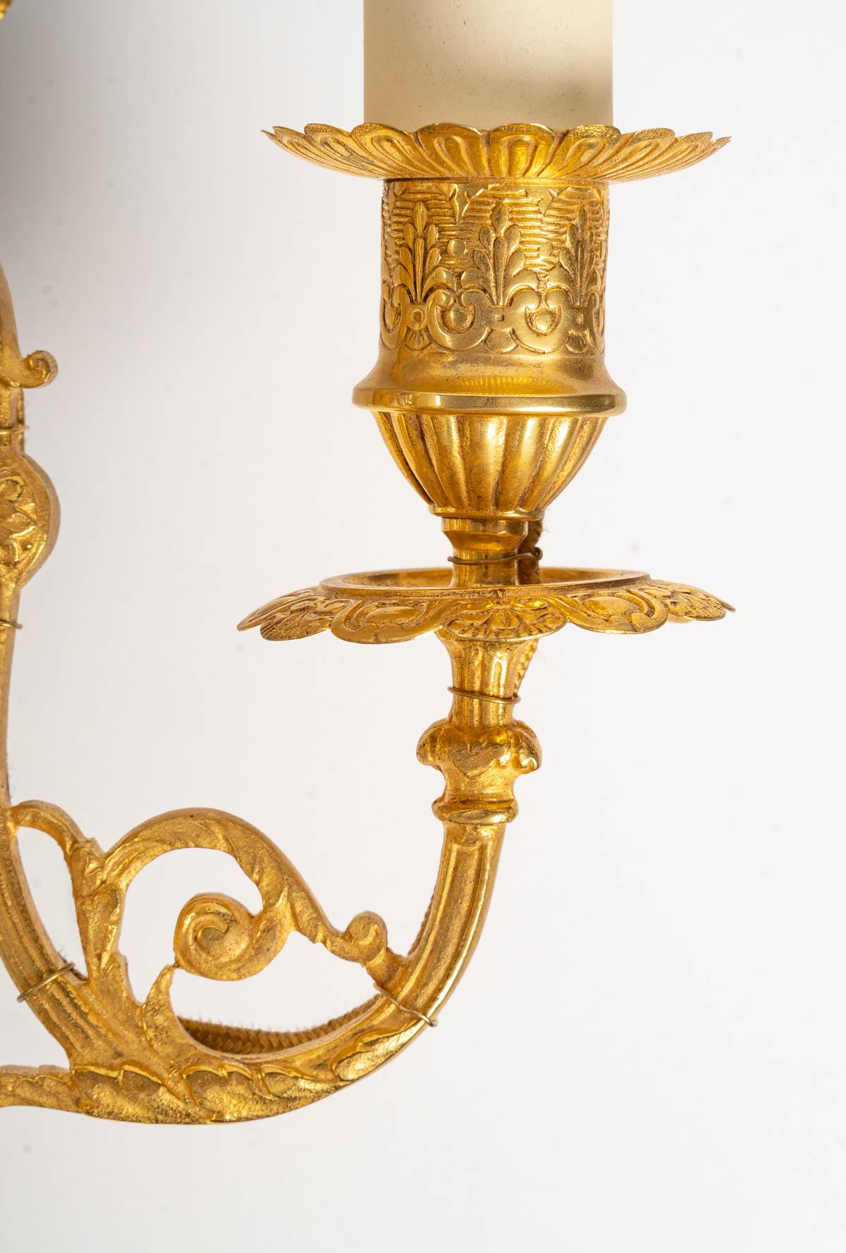 Pair of Gilt Bronze and Sèvres Porcelain Sconces In Good Condition In Saint-Ouen, FR
