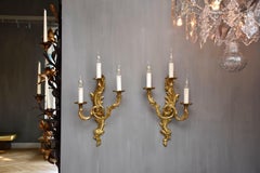 A pair of gilt bronze French wall lights