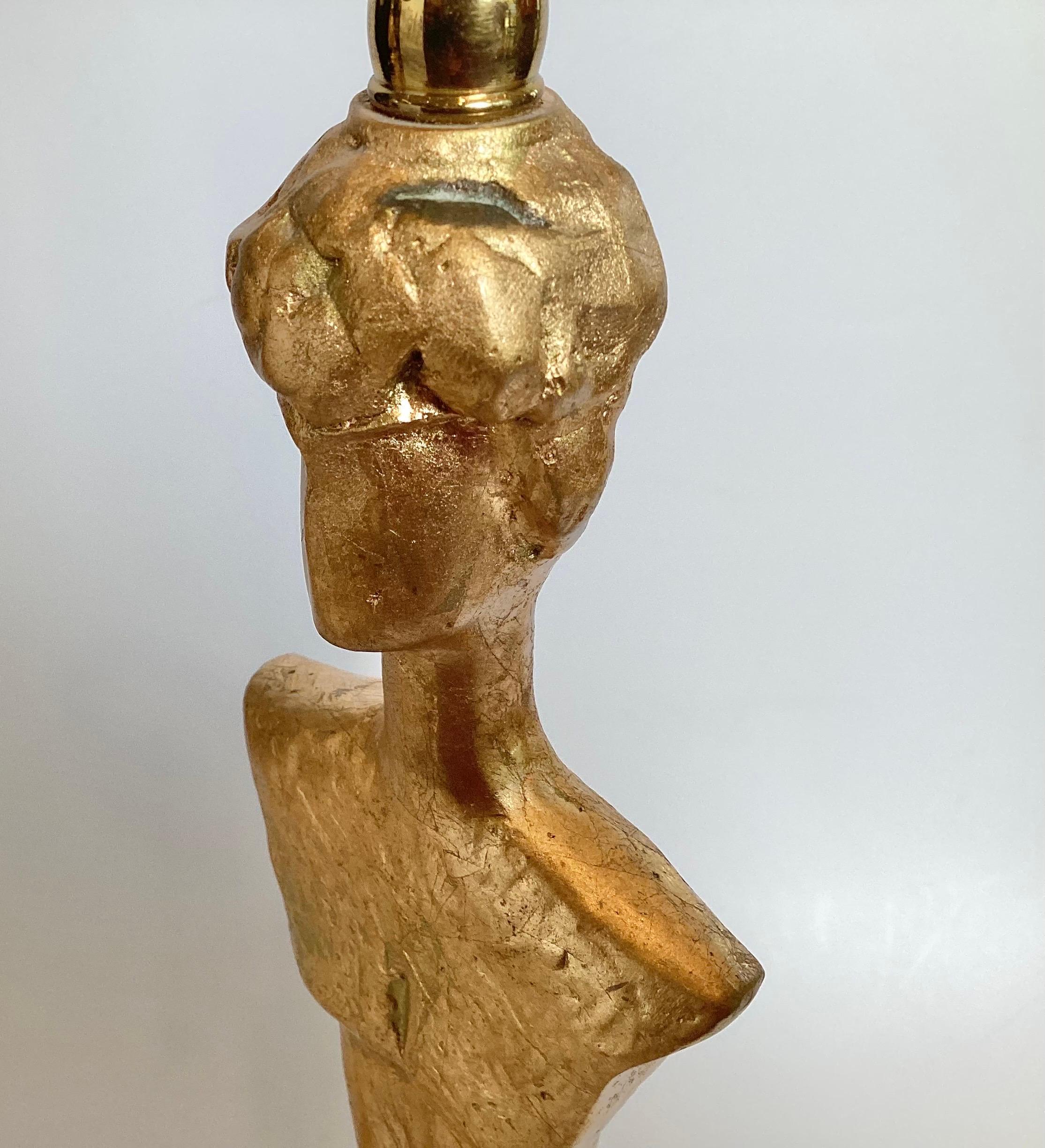 A Pair of Gilt Bronze Lamps After Giacometti For Sale 3