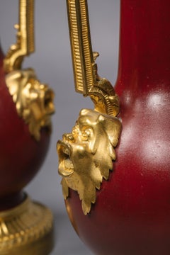 A Pair of Gilt-Bronze Mounted Red Lacquer Vases, Adapted as Table Lamps
