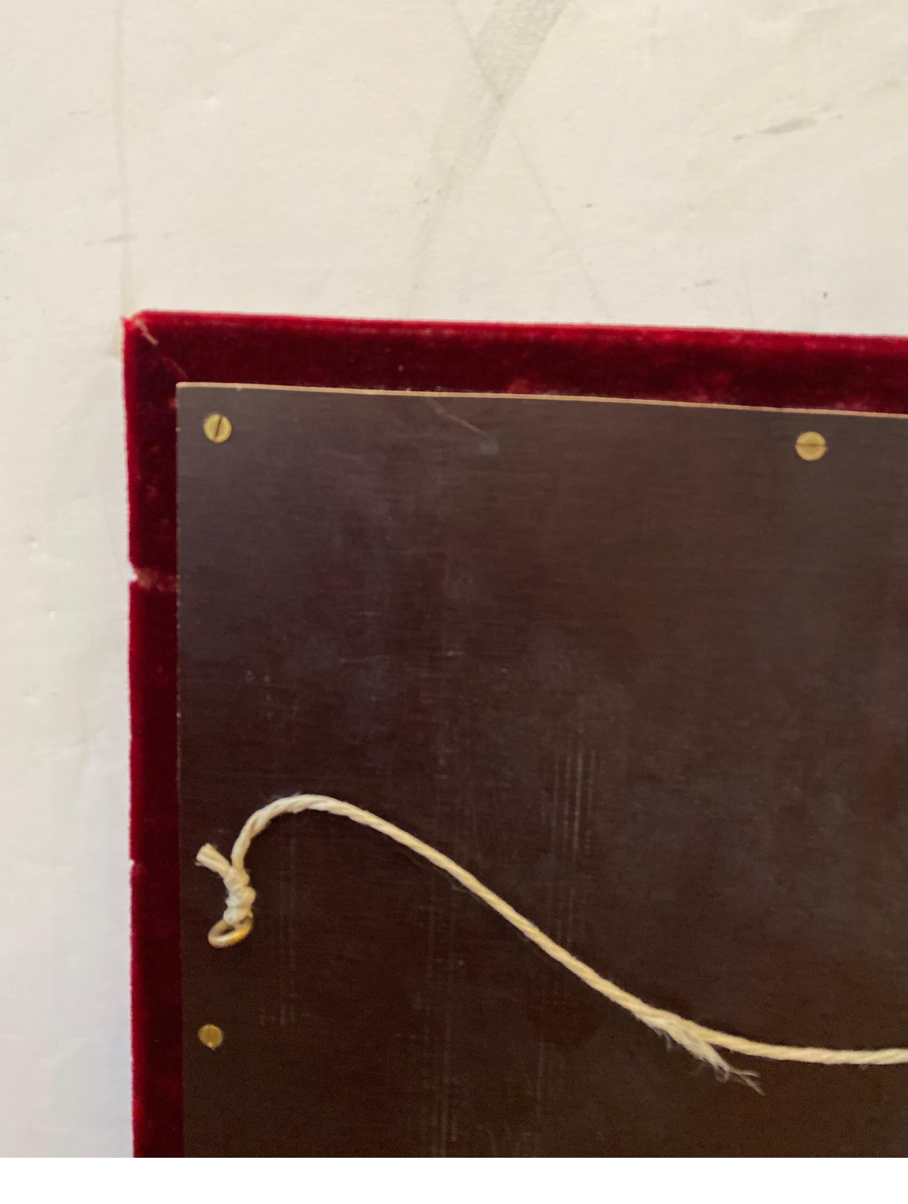 Pair of Gilt Bronze Repousse Plaques in Velvet Frames For Sale 3