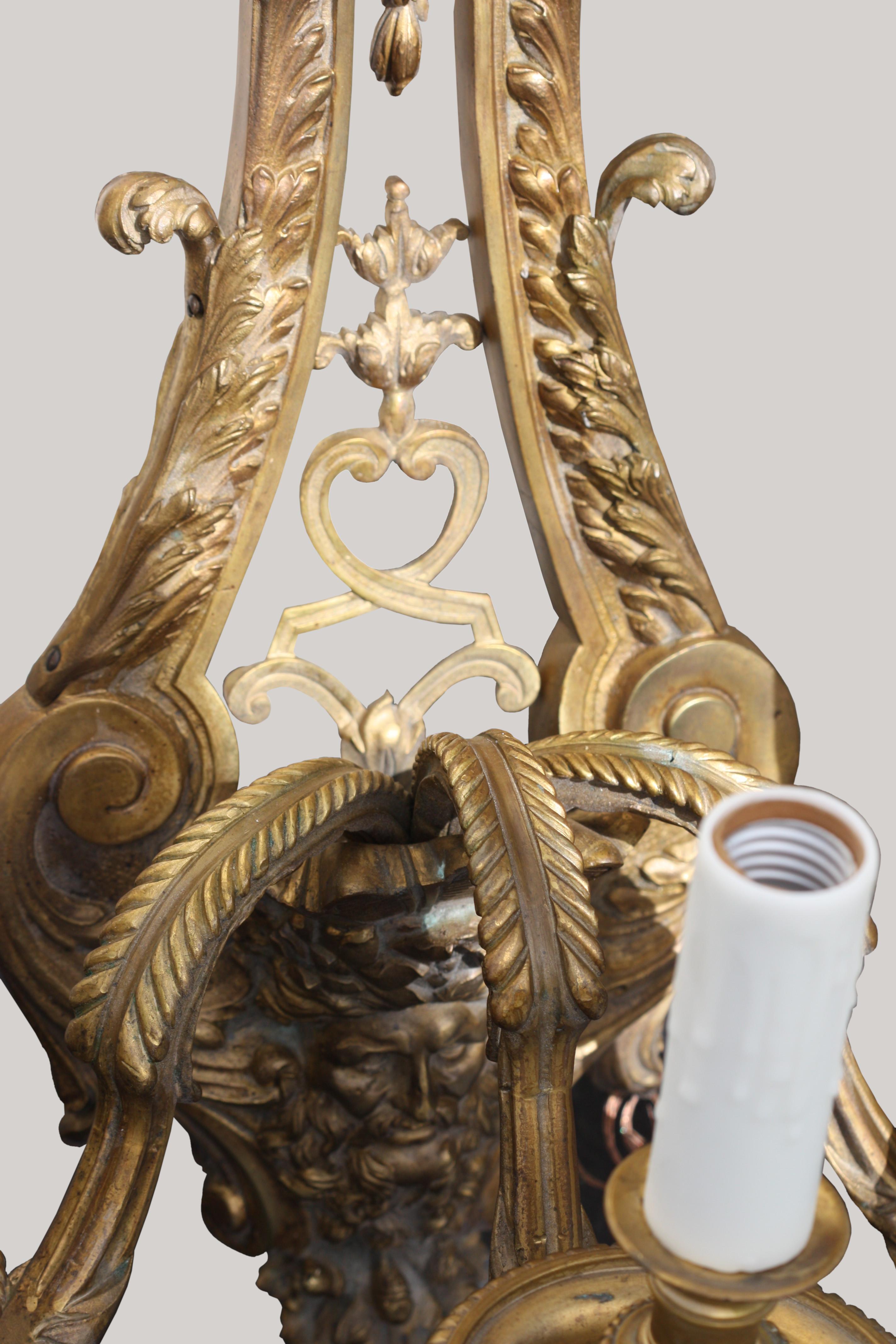 Pair of Gilt-Bronze Sconces, Louis XVI Style, circa 1880 For Sale 1